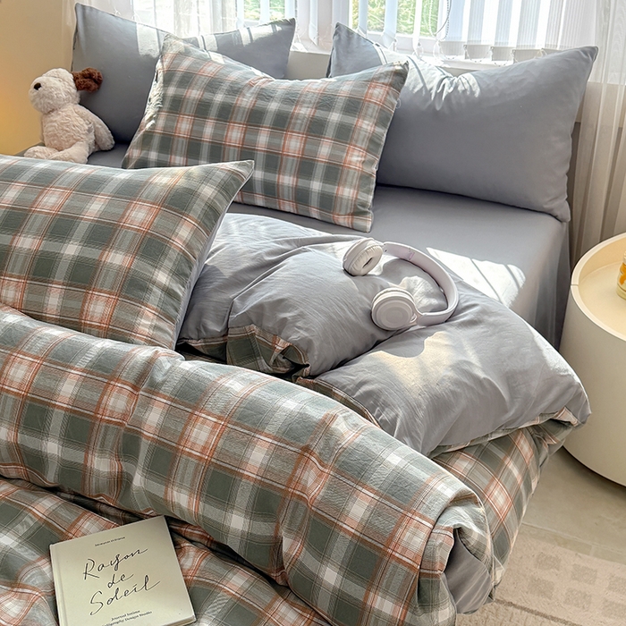 91家纺网 家纺一手货源 找家纺 网客家纺 2026新款软糯云朵棉水洗棉四件套 清雅