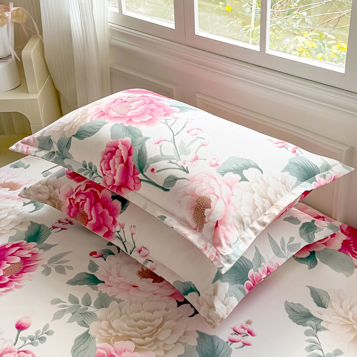 91家纺网 家纺一手货源 找家纺 梵巢家纺 芦荟棉三四件套，床单，被套，枕套化纤四件套 花开富贵