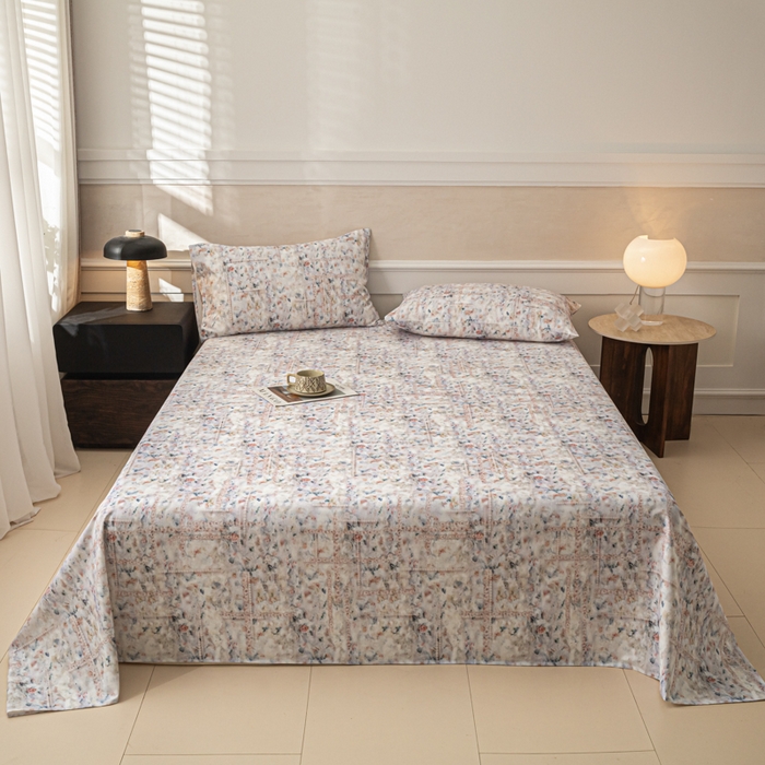 91家纺网 家纺一手货源 找家纺 爱彼家纺 2026新款纯棉提花A类新款老粗布夏季凉席单床单床单三件套-提花系列一 全棉提花-011花格蓝筏