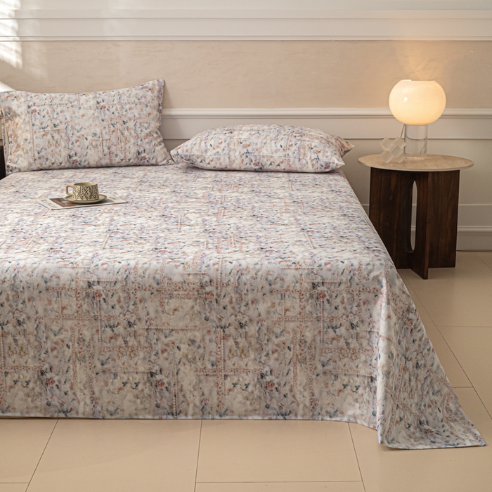 91家纺网 家纺一手货源 找家纺 爱彼家纺 2026新款纯棉提花A类新款老粗布夏季凉席单床单床单三件套-提花系列一 全棉提花-011花格蓝筏