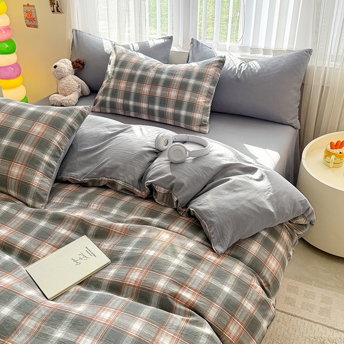 91家纺网 家纺一手货源 找家纺 网客家纺 2026新款软糯云朵棉水洗棉四件套 清雅