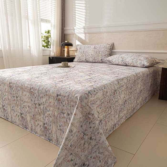 91家纺网 家纺一手货源 找家纺 爱彼家纺 2026新款纯棉提花A类新款老粗布夏季凉席单床单床单三件套-提花系列一 全棉提花-011花格蓝筏