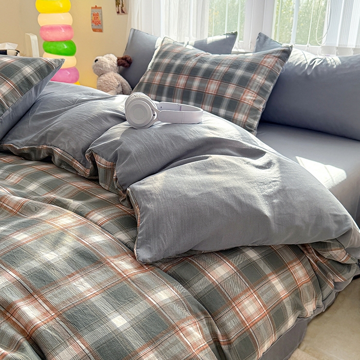 91家纺网 家纺一手货源 找家纺 网客家纺 2026新款软糯云朵棉水洗棉四件套 清雅