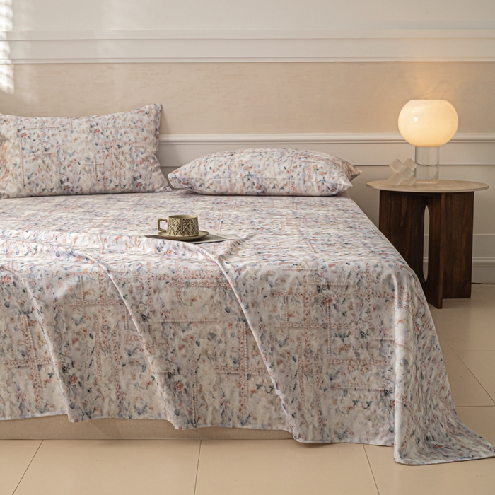 91家纺网 家纺一手货源 找家纺 爱彼家纺 2026新款纯棉提花A类新款老粗布夏季凉席单床单床单三件套-提花系列一 全棉提花-011花格蓝筏