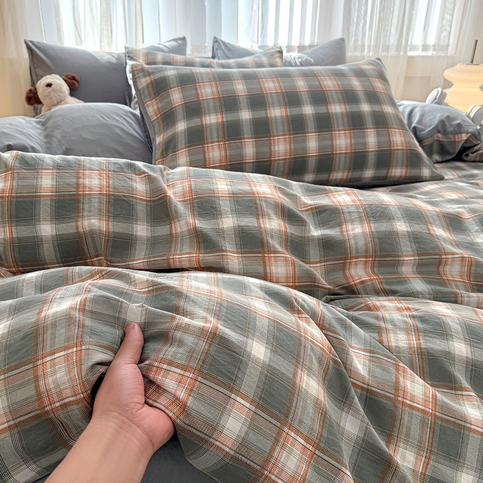 91家纺网 家纺一手货源 找家纺 网客家纺 2026新款软糯云朵棉水洗棉四件套 清雅