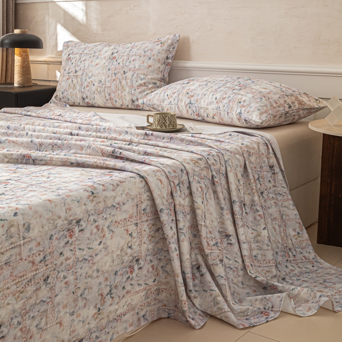 91家纺网 家纺一手货源 找家纺 爱彼家纺 2026新款纯棉提花A类新款老粗布夏季凉席单床单床单三件套-提花系列一 全棉提花-011花格蓝筏