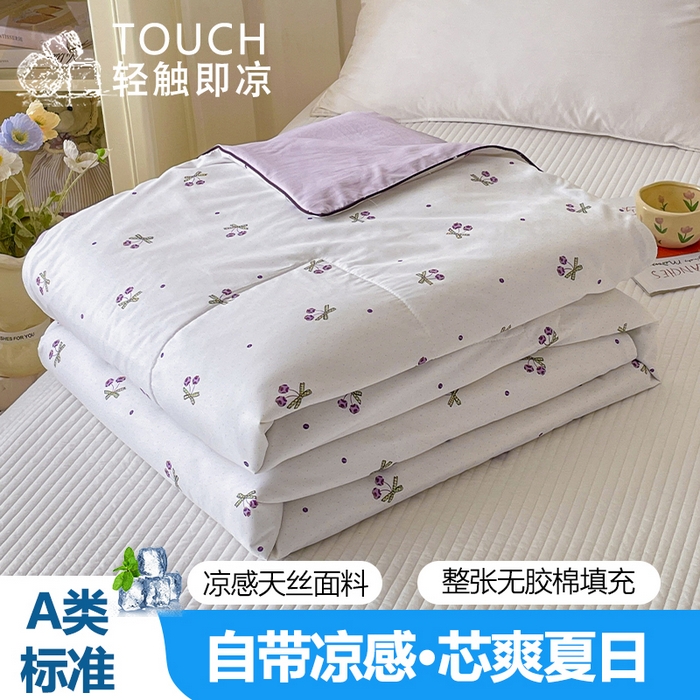 宜梦家居 2026新款A类凉感天丝夏被夏凉被空调被 雾紫樱桃