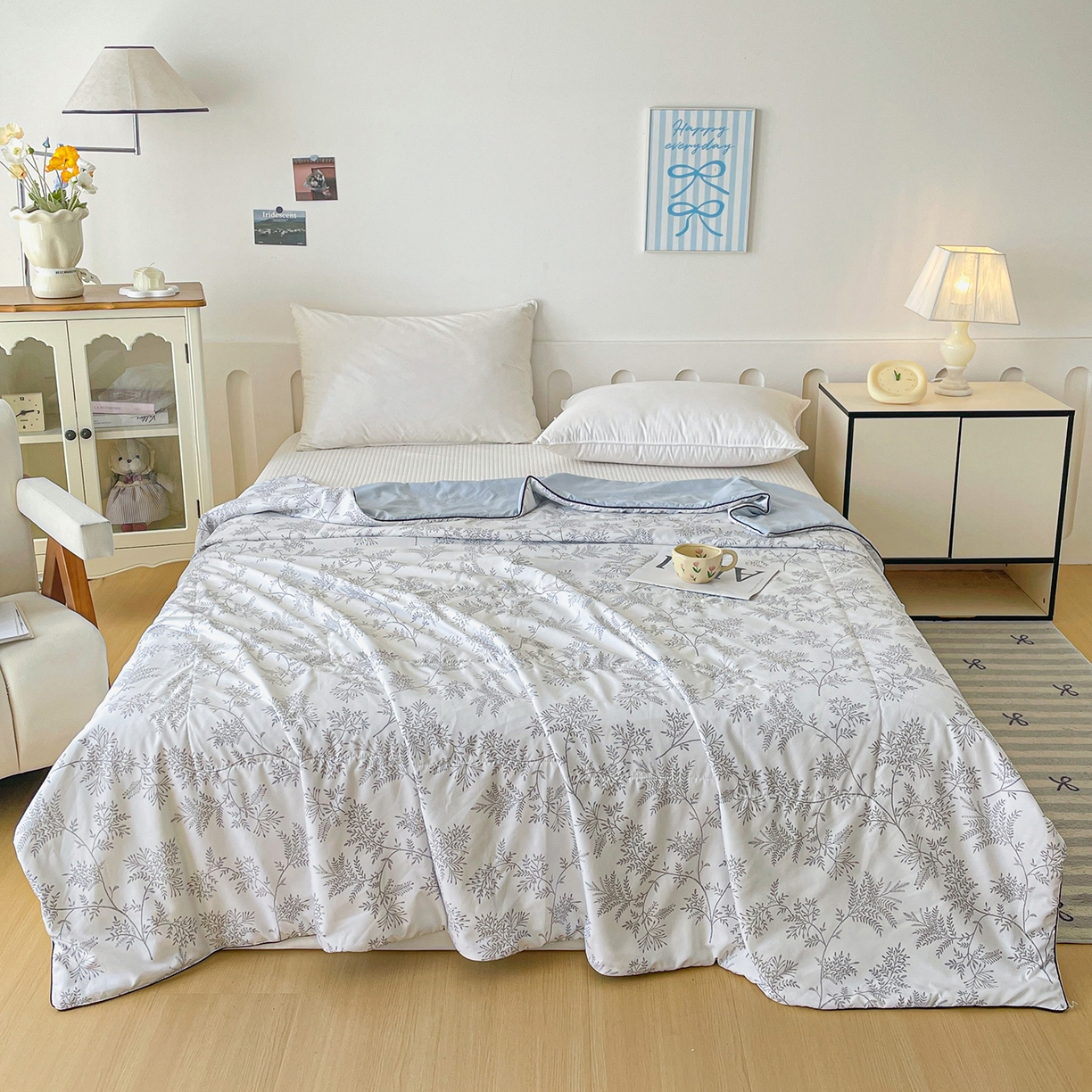 91家纺网 家纺一手货源 找家纺 宜梦家居 2026新款A类凉感天丝夏被夏凉被空调被 林间碎叶