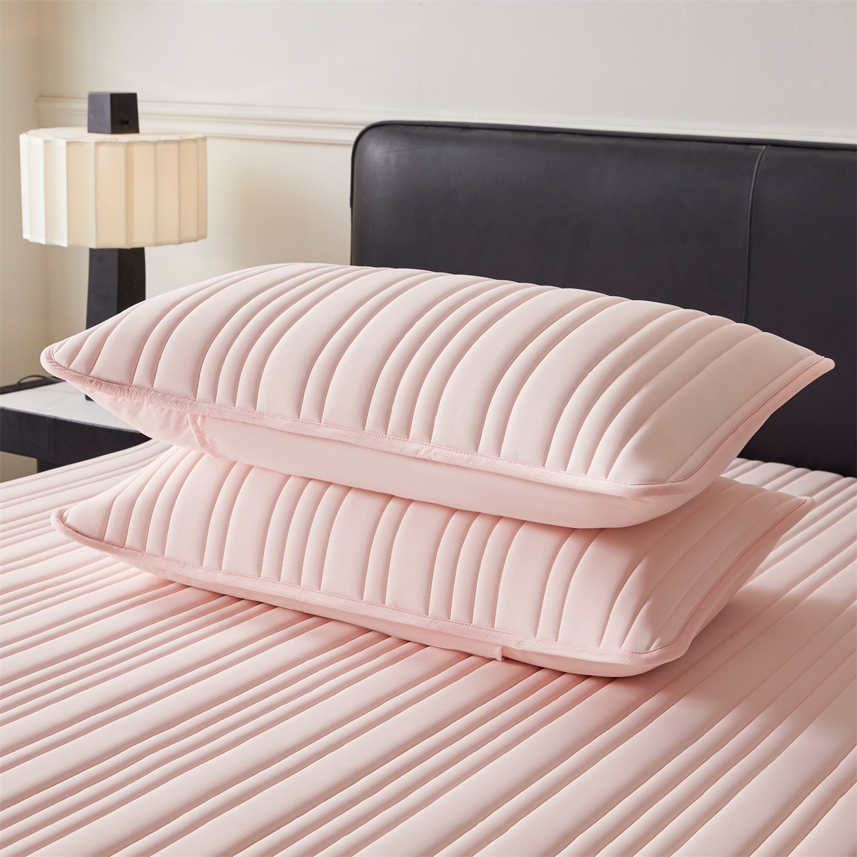 91家纺网 家纺一手货源 找家纺 （总）雯豆家纺 2026春夏新品氨纶凉感床笠夹棉款床笠三件套床垫保护套