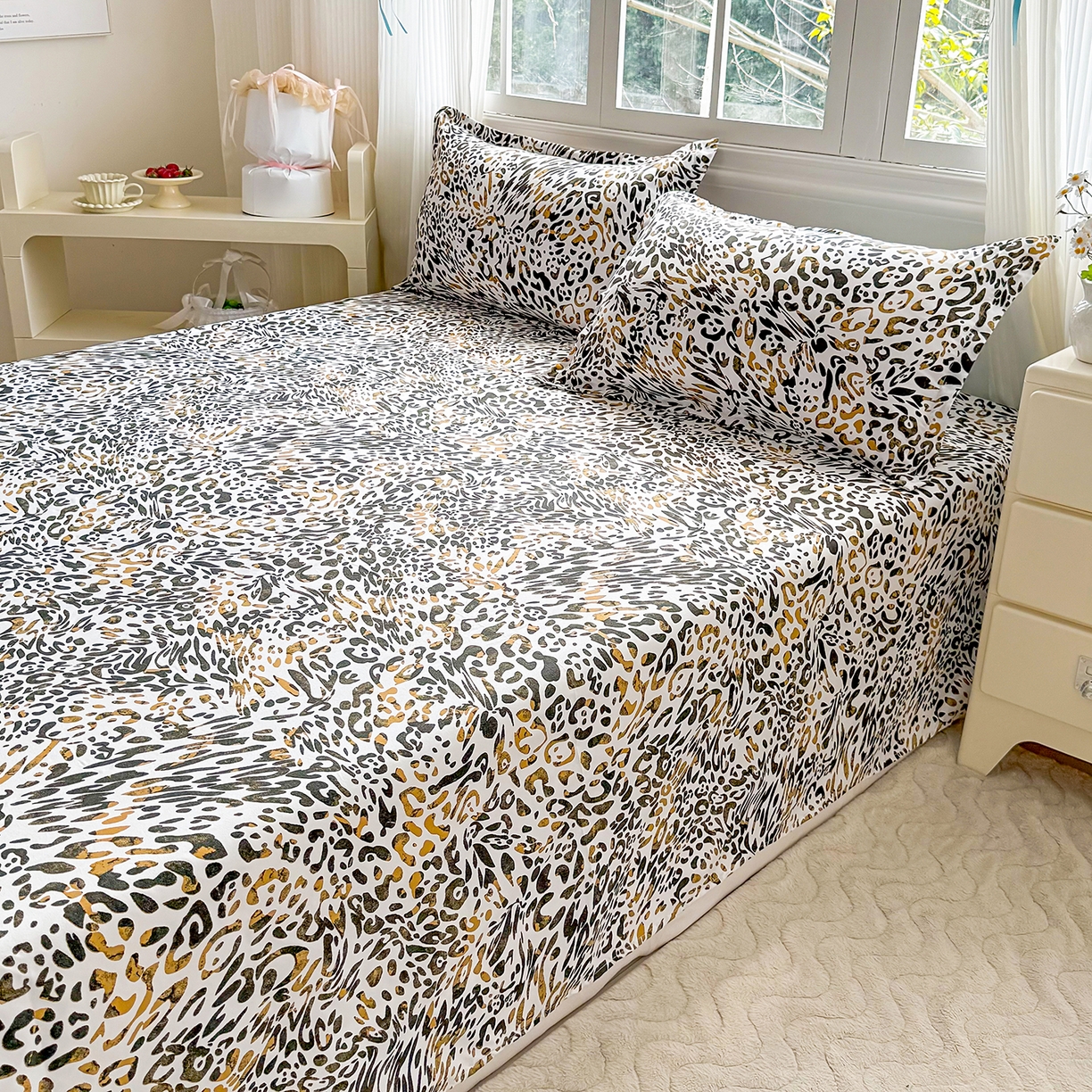 91家纺网 家纺一手货源 找家纺 梵巢家纺 2026新款加厚芦荟棉床单磨毛化纤床单 虎虎生威