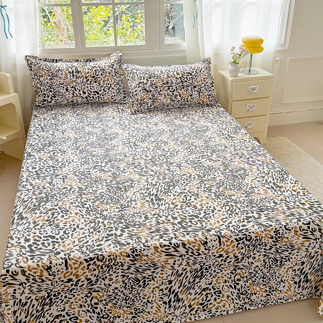 91家纺网 家纺一手货源 找家纺 梵巢家纺 2026新款加厚芦荟棉床单磨毛化纤床单 虎虎生威