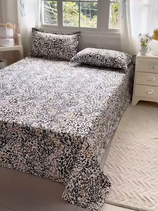 91家纺网 家纺一手货源 找家纺 梵巢家纺 2026新款加厚芦荟棉床单磨毛化纤床单 虎虎生威