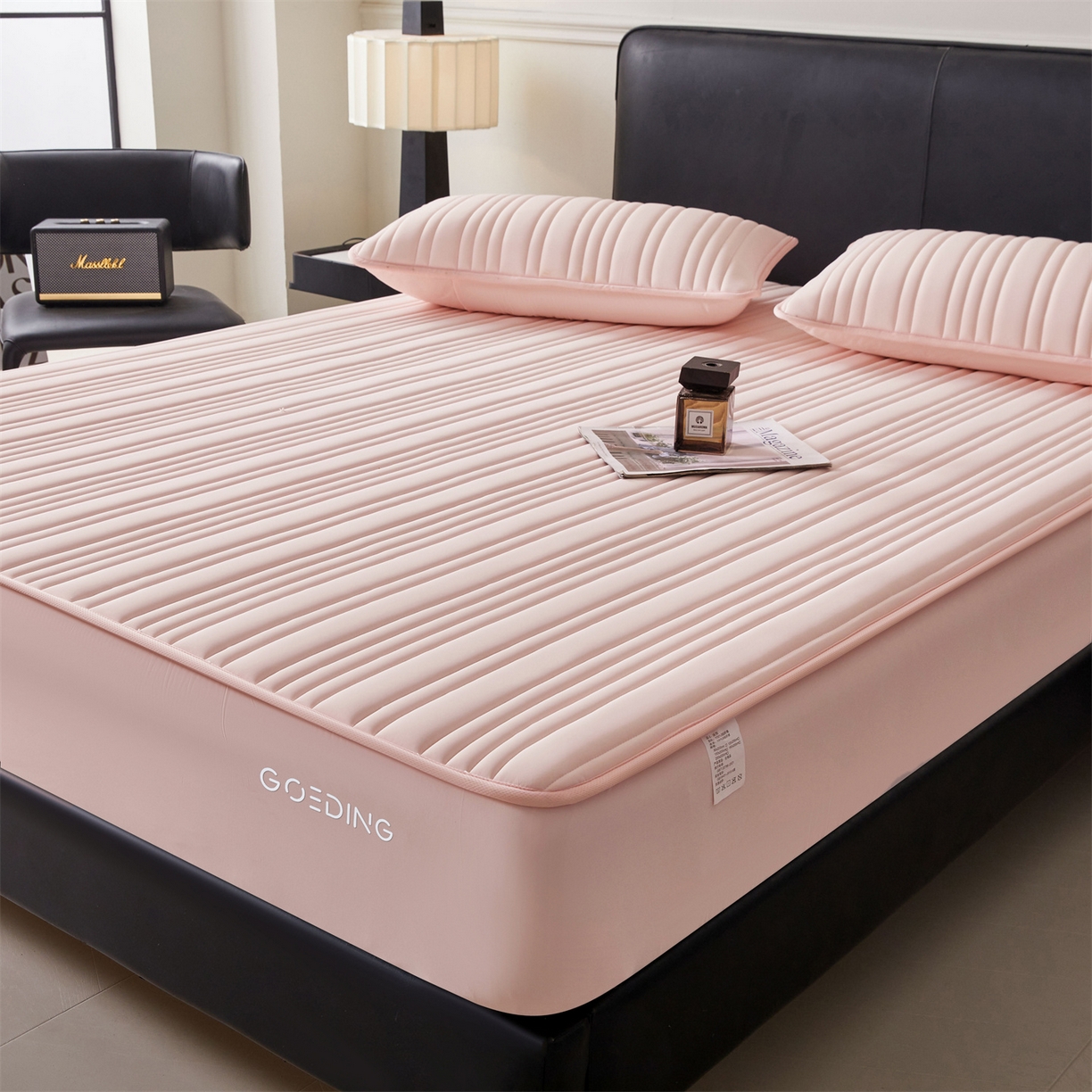 91家纺网 家纺一手货源 找家纺 （总）雯豆家纺 2026春夏新品氨纶凉感床笠夹棉款床笠三件套床垫保护套