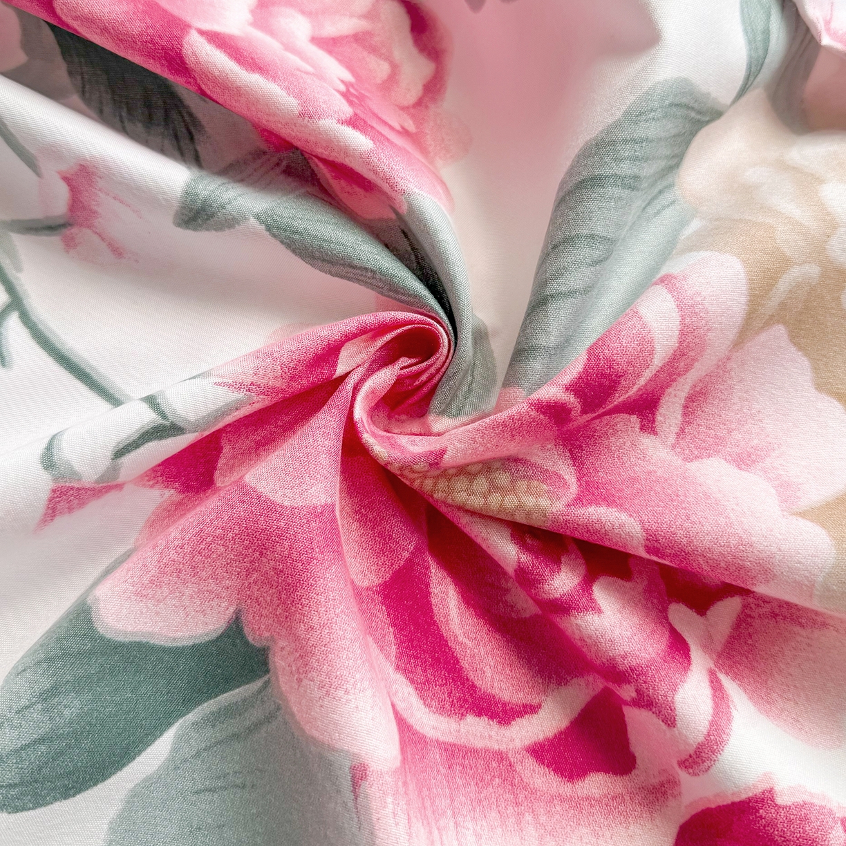 91家纺网 家纺一手货源 找家纺 梵巢家纺 2026新款加厚芦荟棉床单磨毛化纤床单 花开富贵