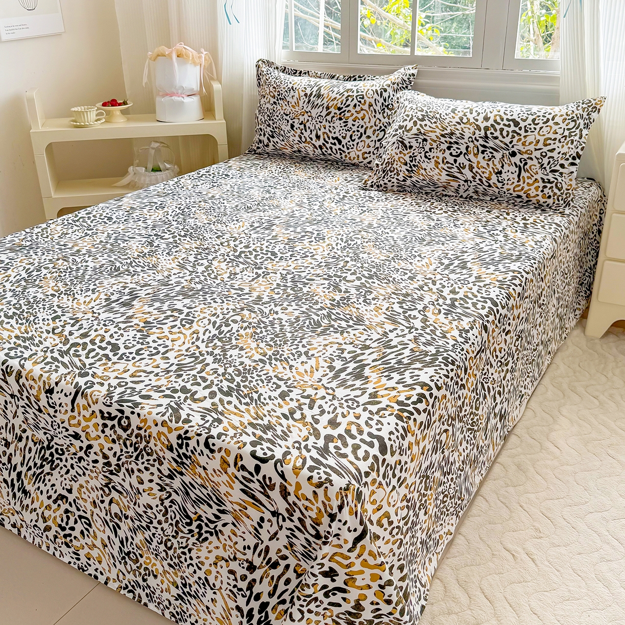 91家纺网 家纺一手货源 找家纺 梵巢家纺 2026新款加厚芦荟棉床单磨毛化纤床单 虎虎生威