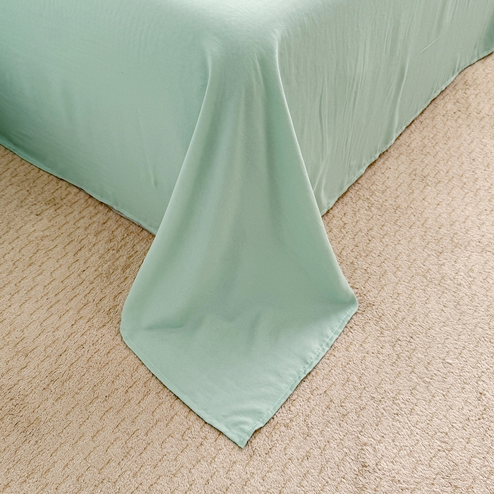 91家纺网 家纺一手货源 找家纺 网客家纺 2026新款软糯云朵棉水洗棉四件套 小绿格