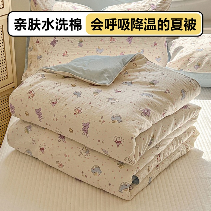 91家纺网 家纺一手货源 找家纺 （总）苏羿家纺 2026春夏新款A类踩棉工艺凉感丝印花夏被夏凉被空调被