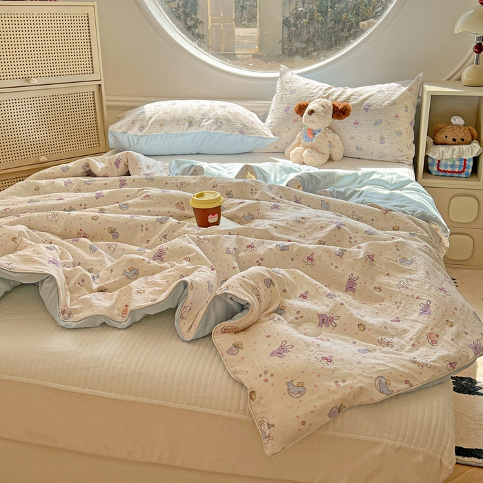 91家纺网 家纺一手货源 找家纺 （总）苏羿家纺 2026春夏新款亲肤水洗棉印花夏被空调被夏凉被被子被芯