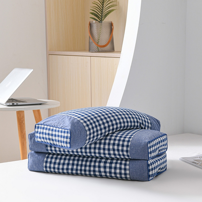 91家纺网 家纺一手货源 找家纺 （总）仁宇枕业 2026新款全棉纯棉色织水洗棉宫廷全荞麦枕头枕芯