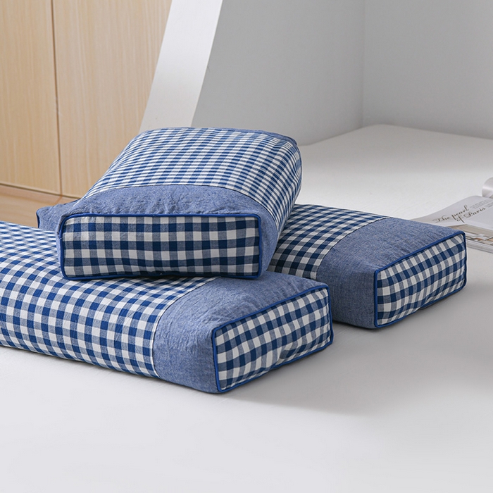 91家纺网 家纺一手货源 找家纺 （总）仁宇枕业 2026新款全棉纯棉色织水洗棉宫廷全荞麦枕头枕芯