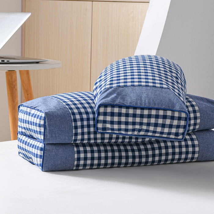 91家纺网 家纺一手货源 找家纺 （总）仁宇枕业 2026新款全棉纯棉色织水洗棉宫廷全荞麦枕头枕芯