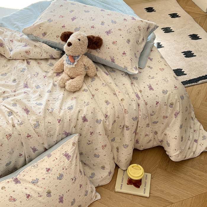 91家纺网 家纺一手货源 找家纺 苏羿家纺 2026春夏新款亲肤水洗棉印花夏被空调被夏凉被被子被芯 动物宴会