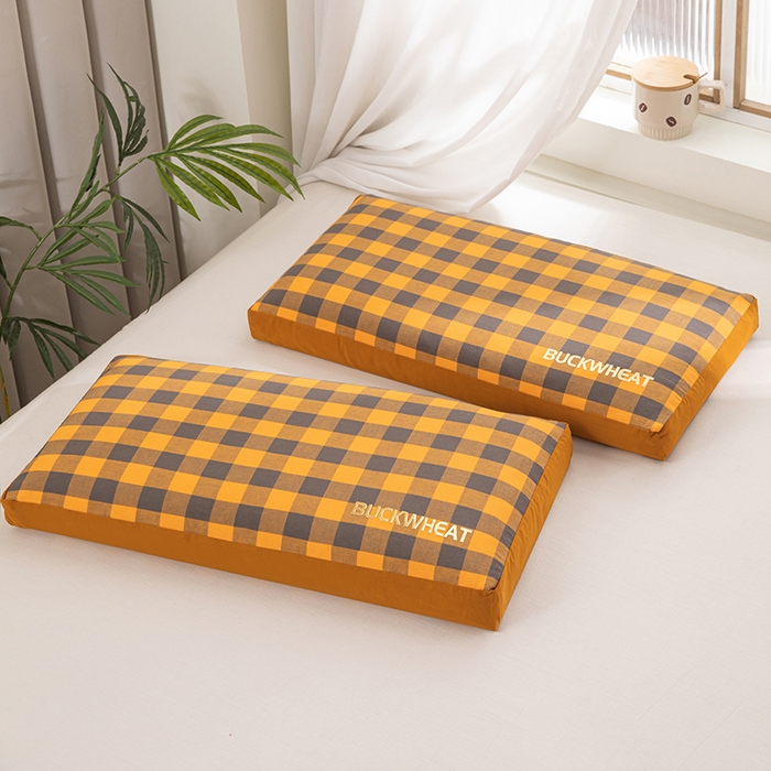 91家纺网 家纺一手货源 找家纺 （总）仁宇枕业 2026新款全棉纯棉色织水洗棉宫廷全荞麦枕头枕芯