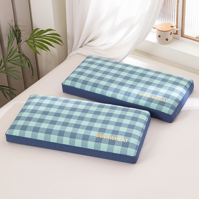 91家纺网 家纺一手货源 找家纺 （总）仁宇枕业 2026新款全棉纯棉色织水洗棉宫廷全荞麦枕头枕芯