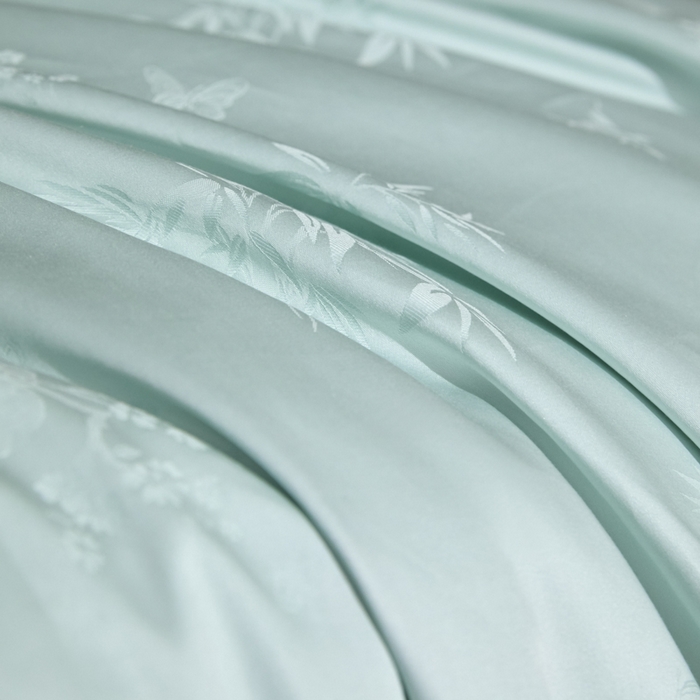 91家纺网 家纺一手货源 找家纺 欧乐蒂 2026新款亲肤棉提花四件套竹影系列 竹影-翠兰