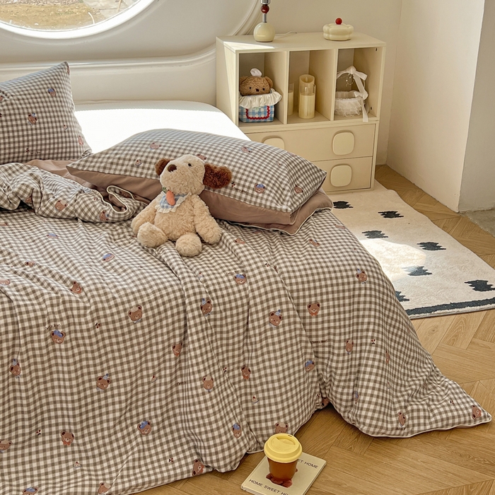 91家纺网 家纺一手货源 找家纺 苏羿家纺 2026春夏新款亲肤水洗棉印花夏被空调被夏凉被被子被芯 樱桃小熊