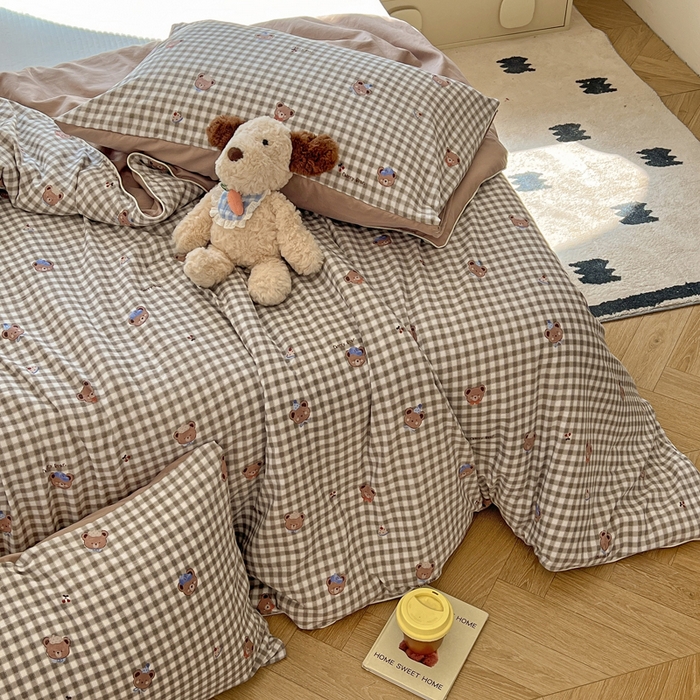 91家纺网 家纺一手货源 找家纺 苏羿家纺 2026春夏新款亲肤水洗棉印花夏被空调被夏凉被被子被芯 樱桃小熊