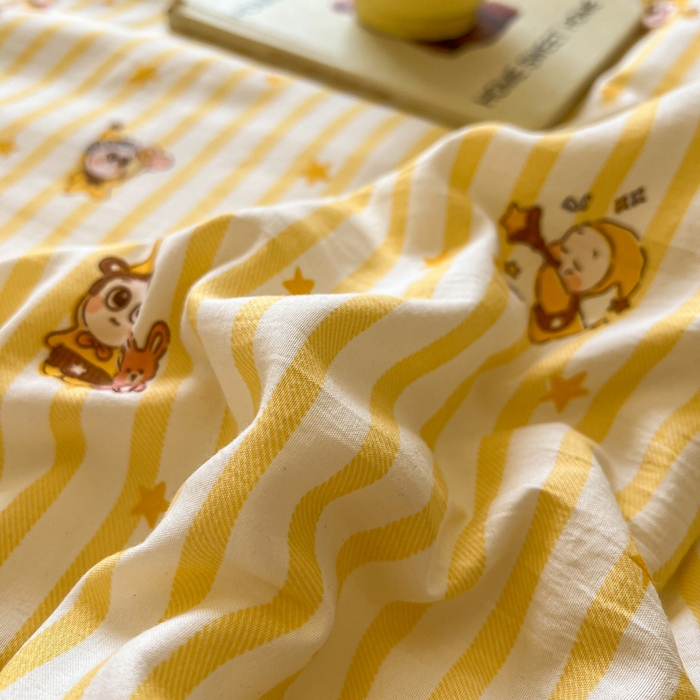 91家纺网 家纺一手货源 找家纺 苏羿家纺 2026春夏新款亲肤水洗棉印花夏被空调被夏凉被被子被芯 芝士星星仔