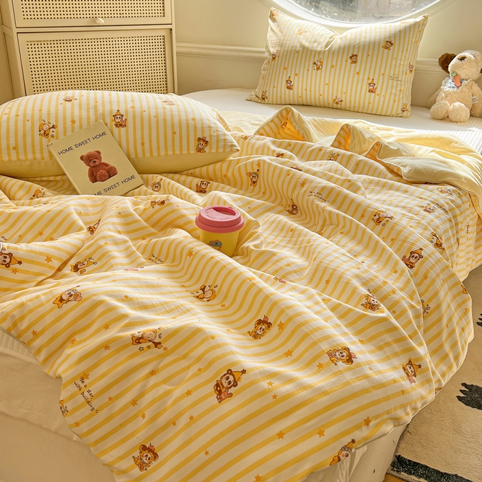 91家纺网 家纺一手货源 找家纺 苏羿家纺 2026春夏新款亲肤水洗棉印花夏被空调被夏凉被被子被芯 芝士星星仔