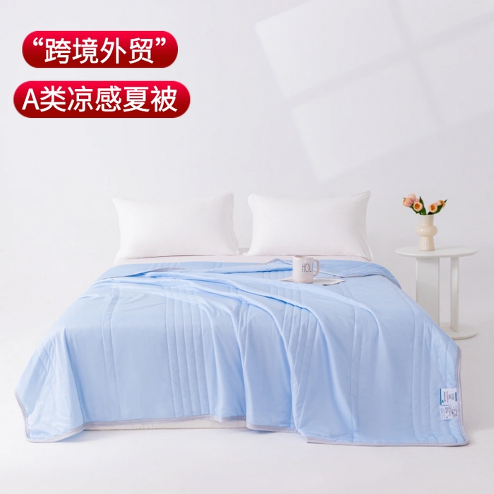 （总）世爵家纺 2026新款凉感丝冰淇淋夏被纯色印花空调被直播跨境外贸爆款