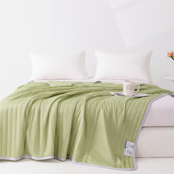 91家纺网 家纺一手货源 找家纺 世爵家纺 2026新款凉感丝冰淇淋夏被纯色印花空调被直播跨境外贸爆款 果绿