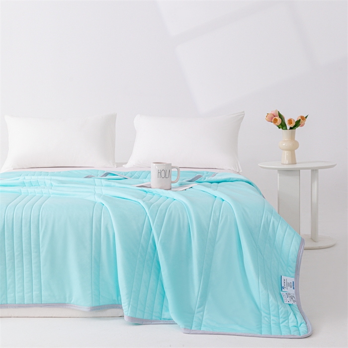 91家纺网 家纺一手货源 找家纺 世爵家纺 2026新款凉感丝冰淇淋夏被纯色印花空调被直播跨境外贸爆款 湖绿