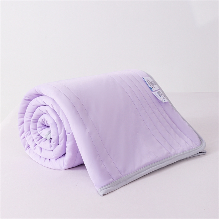 91家纺网 家纺一手货源 找家纺 世爵家纺 2026新款凉感丝冰淇淋夏被纯色印花空调被直播跨境外贸爆款 紫色