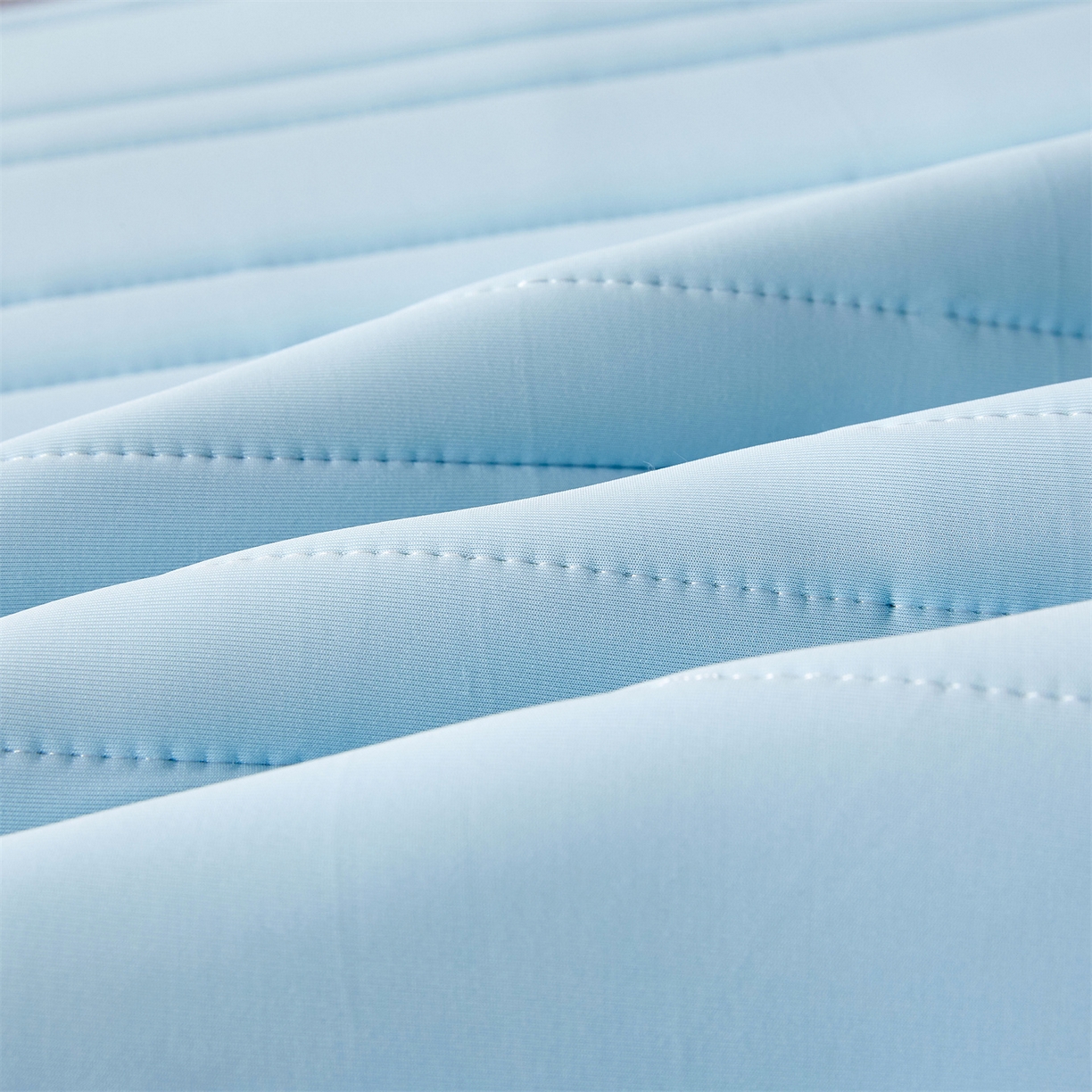 91家纺网 家纺一手货源 找家纺 雯豆家纺 2026春夏新品氨纶凉感床笠夹棉款床笠三件套床垫保护套 知夏-水蓝