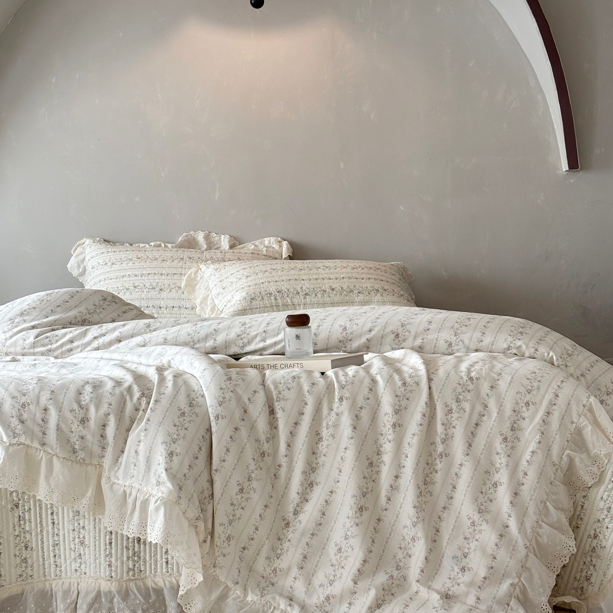 91家纺网 家纺一手货源 找家纺 （总）满座家居 2026新款法式纯棉花边全棉床盖四件套小碎花田园风四件套