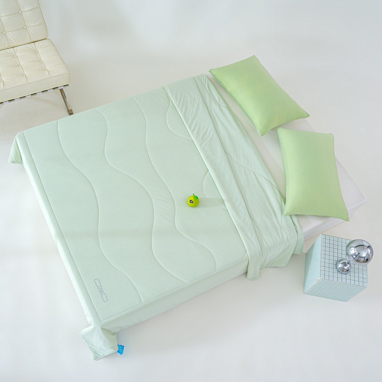 91家纺网 家纺一手货源 找家纺 芯恋家居 2026新款A类提花高端素色凉感丝小冰被夏被夏凉被空调被 优雅绿