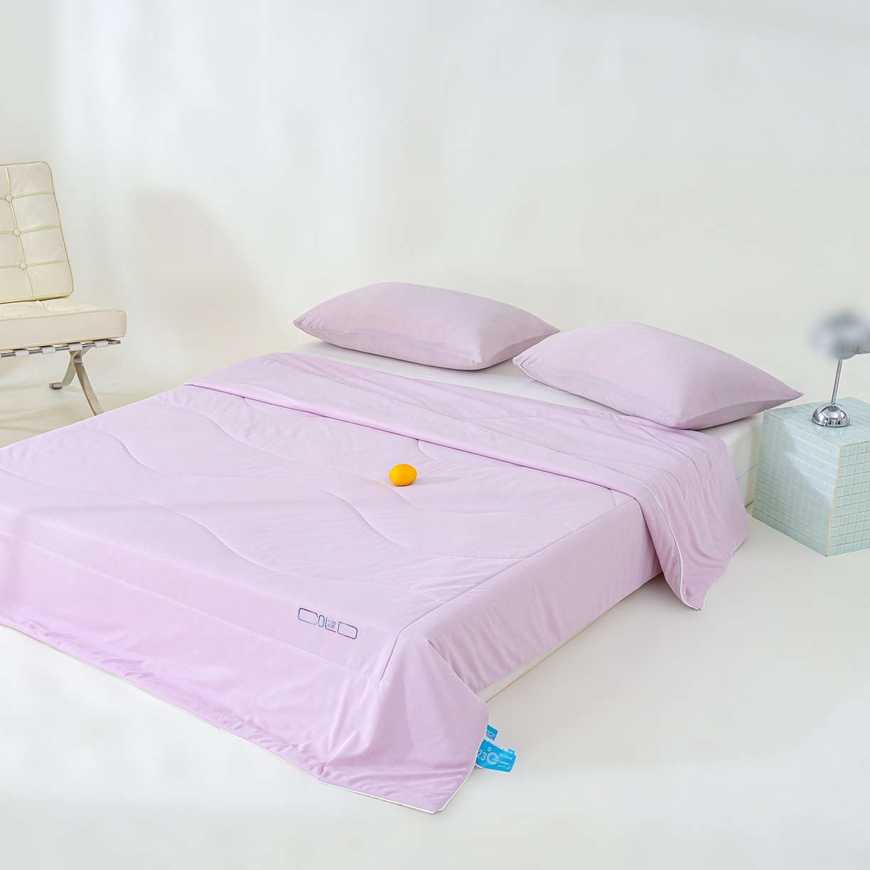 91家纺网 家纺一手货源 找家纺 芯恋家居 2026新款A类提花高端素色凉感丝小冰被夏被夏凉被空调被 丁香紫