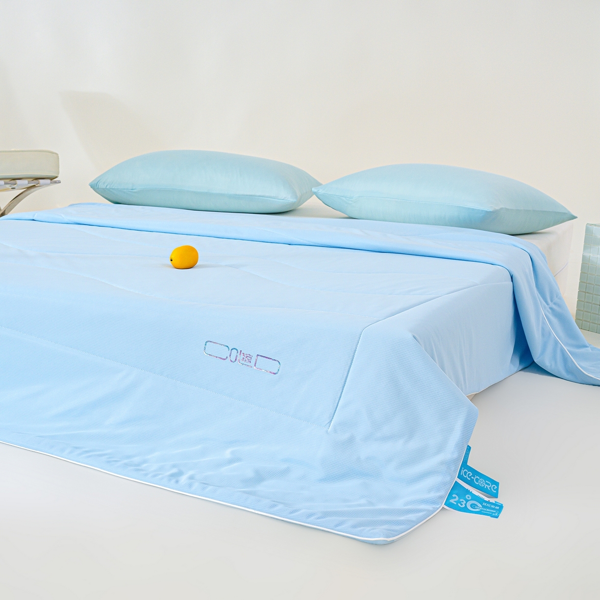 91家纺网 家纺一手货源 找家纺 芯恋家居 2026新款A类提花高端素色凉感丝小冰被夏被夏凉被空调被 冰川蓝