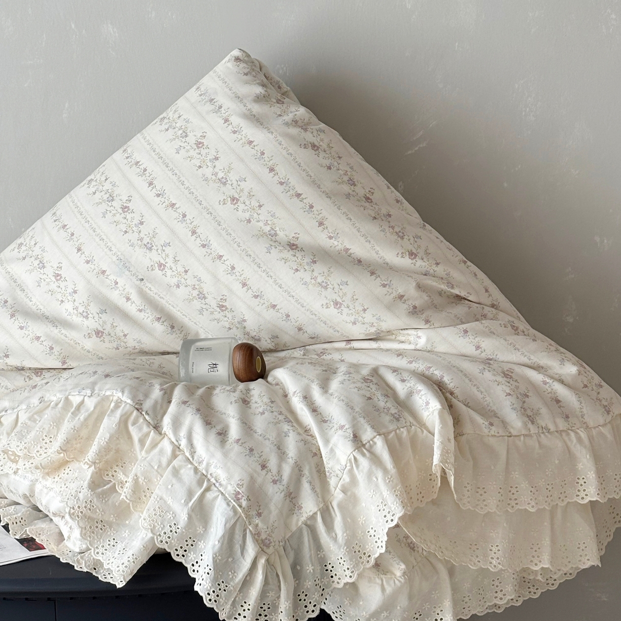 91家纺网 家纺一手货源 找家纺 （总）满座家居 2026新款法式纯棉花边全棉床盖四件套小碎花田园风四件套