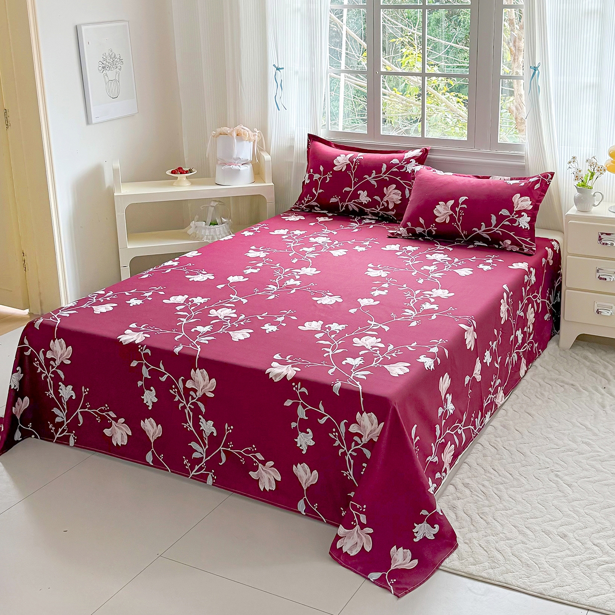 91家纺网 家纺一手货源 找家纺 （总）亿佳人 2026新款加厚芦荟棉床单磨毛化纤床单