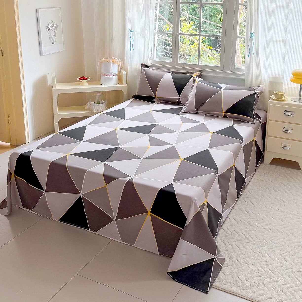 91家纺网 家纺一手货源 找家纺 （总）亿佳人 2026新款加厚芦荟棉床单磨毛化纤床单