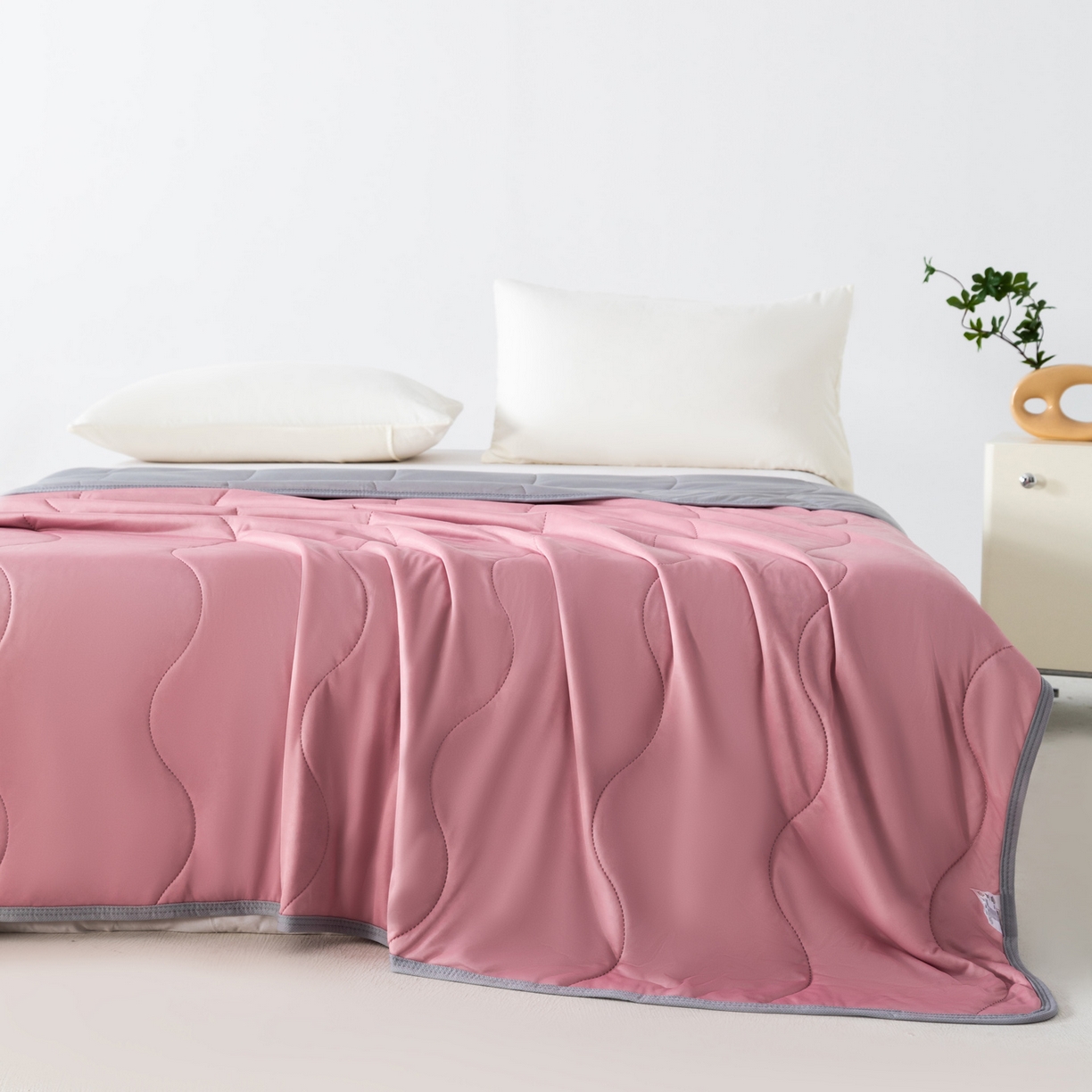 畅销被业 2026新款凉感丝夏凉被夏被-大波浪 波浪格-豆沙