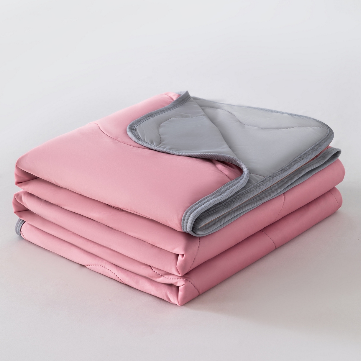 91家纺网 家纺一手货源 找家纺 畅销被业 2026新款凉感丝夏凉被夏被-大波浪 波浪格-豆沙