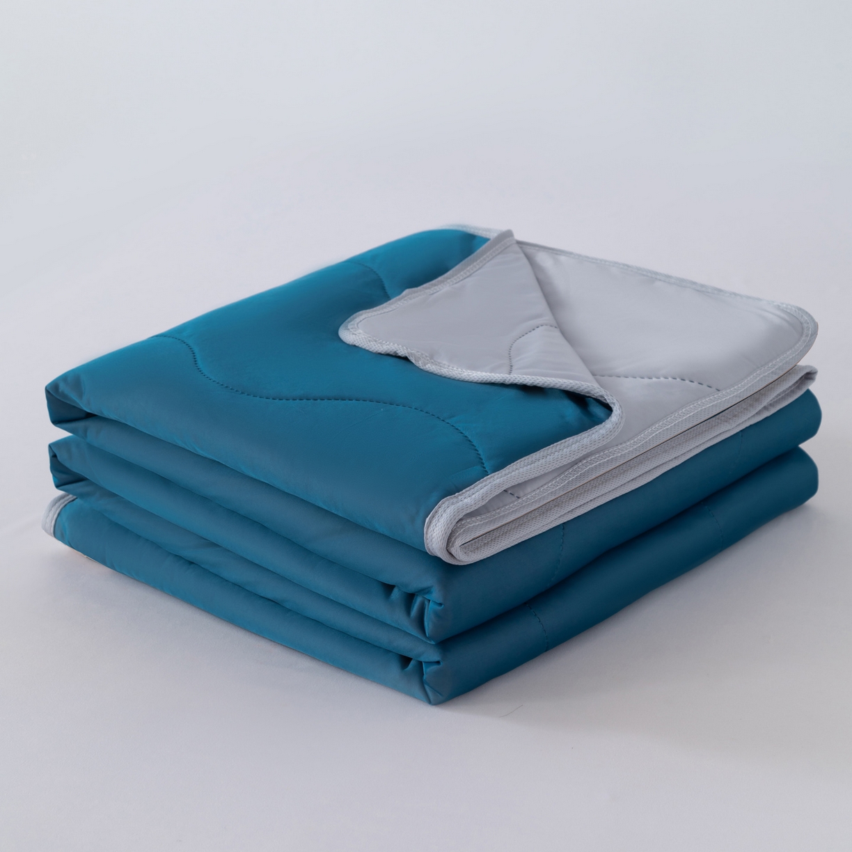 91家纺网 家纺一手货源 找家纺 畅销被业 2026新款凉感丝夏凉被夏被-大波浪 波浪格-湖蓝