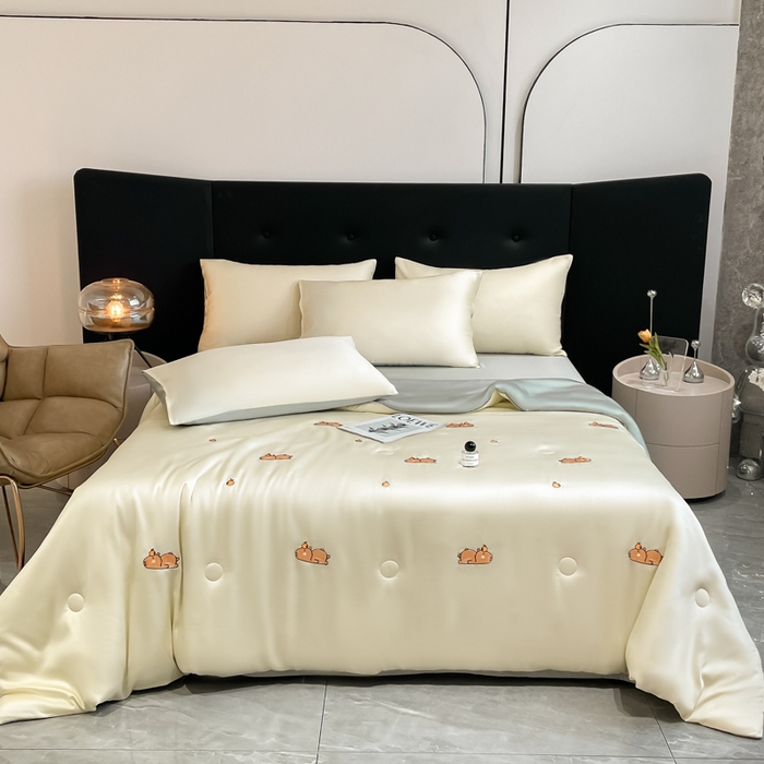 91家纺网 家纺一手货源 找家纺 （总）席佬大 2026新款水洗冰丝夏被 夏被四件套