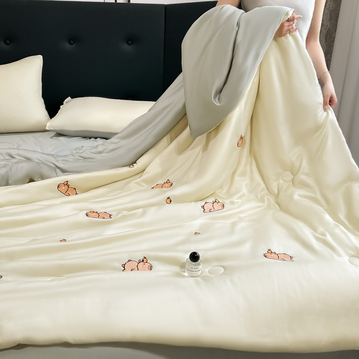 91家纺网 家纺一手货源 找家纺 （总）席佬大 2026新款水洗冰丝夏被 夏被四件套